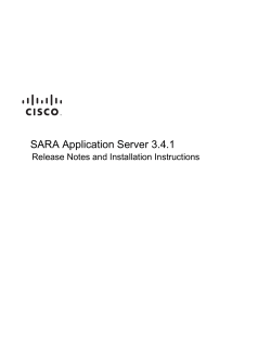 SARA Application Server 3.4.1 Release Notes and Installation Instructions