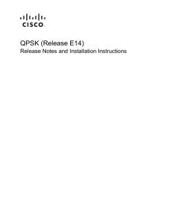 QPSK (Release E14) Release Notes and Installation Instructions