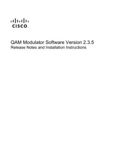 QAM Modulator Software Version 2.3.5 Release Notes and Installation Instructions