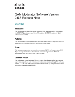 QAM Modulator Software Version 2.5.8 Release Note