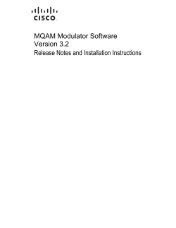 MQAM Software Version 3.2.0 Release Notes and Installation Instructions