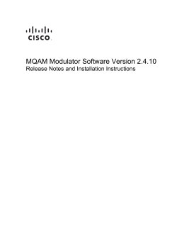 MQAM Modulator Software Version 2.4.10 Release Notes and Installation Instructions