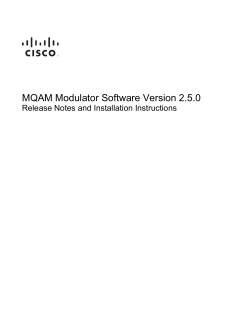 MQAM Modulator Software Version 2.5.0 Release Notes and Installation Instructions