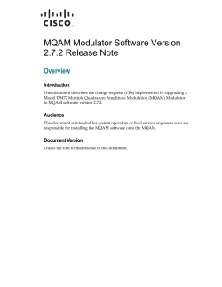 MQAM Modulator Software Version 2.7.2 Release Note