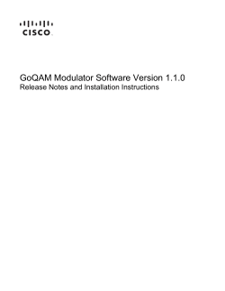 GoQAM Modulator Software Version 1.1.0 Release Notes and Installation Instructions