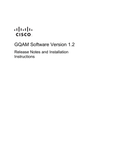 GQAM Software Version 1.2 Release Notes and Installation Instructions