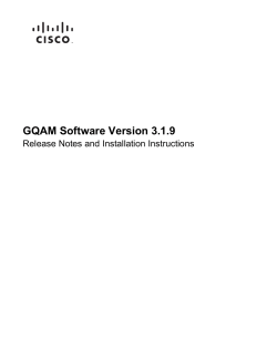 GQAM Modulator Software Version 3.1.9 Release Notes and Installation Instructions