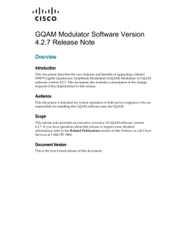 GQAM Modulator Software Version 4.2.7 Release Note