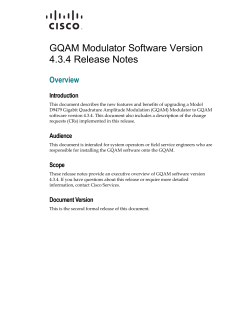 GQAM Modulator Software Version 4.3.4 Release Notes