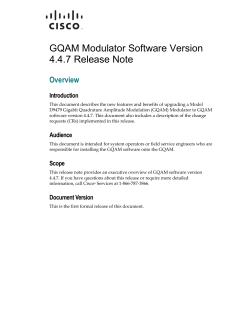 GQAM Modulator Software Version 4.4.7 Release Note