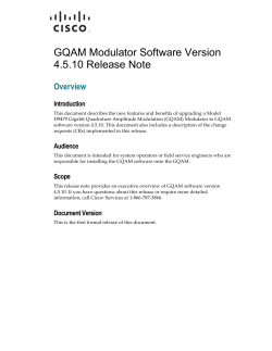 GQAM Modulator Software Version 4.5.10 Release Note