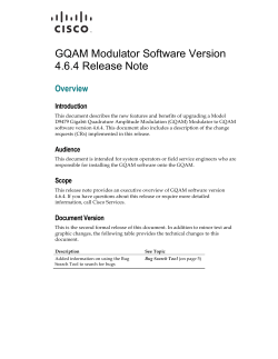 GQAM Modulator Software Version 4.6.4 Release Note