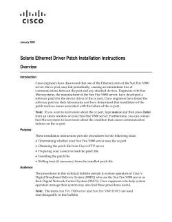Solaris Ethernet Driver Patch Installation Instructions