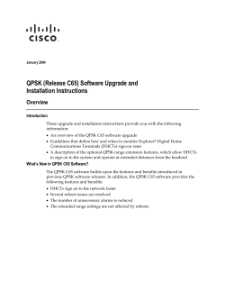 QPSK (Release C65) Software Upgrade and Installation Instructions