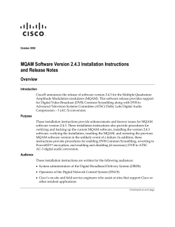 MQAM Software Version 2.4.3 Installation Instructions and Release Notes