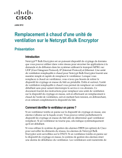 Hot Swapping a Fan Unit on the Netcrypt Bulk Encryptor Instructions (French)