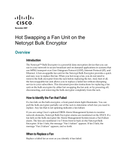 Hot Swapping a Fan Unit on the Netcrypt Bulk Encryptor