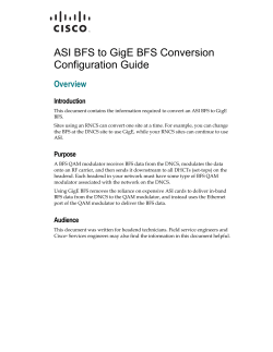 ASI BFS to GigE BFS Conversion Configuration Guide