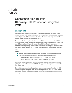 Operations Alert Bulletin: Checking EID Values for Encrypted VOD