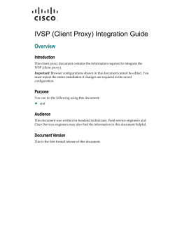 IVSP (Client Proxy) Integration Guide