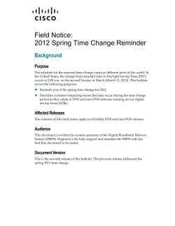 Field Notice: 2012 Spring Time Change Reminder