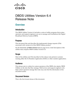 DBDS Utilities Version 6.4 Release Note