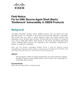 ShellShock Field Notice