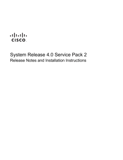 System Release 2.5/3.5/4.0 Service Pack 2 Release Notes and Installation Instructions