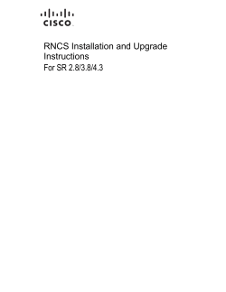 RNCS Installation and Upgrade Instructions for System Release 2.8/3.8/4.3