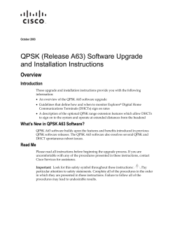 QPSK (Release A63) Software Upgrade and Installation Instructions