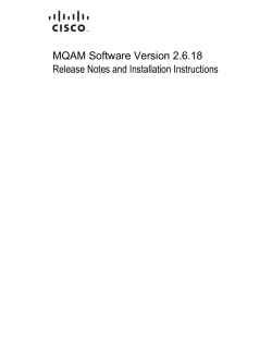 MQAM Modulator Software Version 2.6.18 Release Notes and Installation Instructions