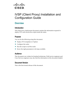 IVSP (Client Proxy) Installation and Configuration Guide