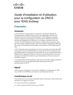 Configure the DNCS for tru2way EAS Installation and Operation Guide (French)