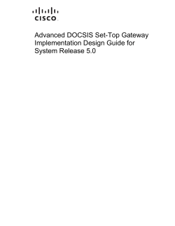 Advanced DOCSIS Set-Top Gateway Implementation Design Guide for System Release 5.0
