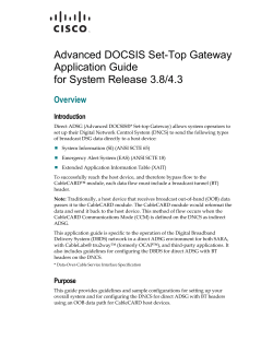 Advanced DOCSIS Set-Top Gateway Application Guide for System Release 3.8/4.3