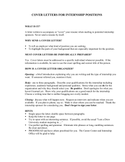 Cover Letter Internships
