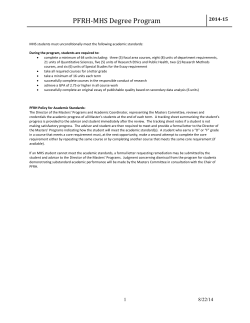 Handbook: MHS in PFRH