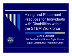 Hiring and Placement Practices for Individuals with Disabilities within the STEM Workforce
