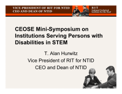 CEOSE Mini-Symposium on Institutions Serving Persons with Disabilities in STEM