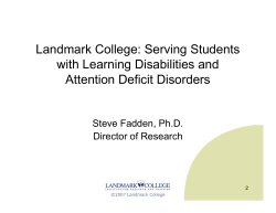 Serving Students with Learning Disabilities and Attention Deficit Disorders