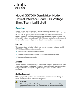 Cisco GS7000 GainMaker Node Optical Interface Board DC Voltage Short Technical Bulletin