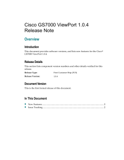 Cisco GS7000 ViewPort 1.0.4 Release Note