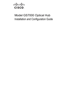 Cisco GS7000 Optical Hub Installation and Configuration Guide