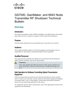 Technical Bulletin - GS7000, GainMaker, 694x Node Transmitter RF Shutdown