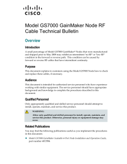 Cisco GS7000 GainMaker Node RF Cable Technical Bulletin