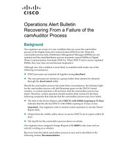 Operations Alert Bulletin: Recovering From a Failure of the camAuditor Process