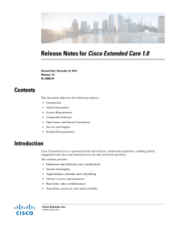 Cisco Extended Care 1.0 Release Notes