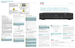 Cisco Explorer 4640HD, 4642HD, 4650HD, and 4652HD High-Definition Set-Tops Quick Reference (French)