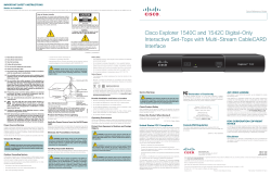 Cisco Explorer 1540C and 1542C Digital-Only Interactive Set-Tops with Multi-Stream CableCARD Interface Quick Reference