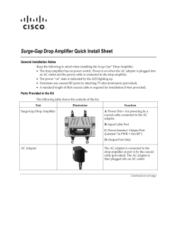 Surge-Gap Drop Amplifier Quick Install Sheet for Consumers